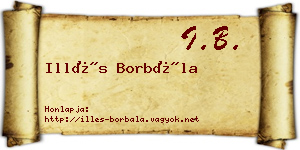 Illés Borbála névjegykártya